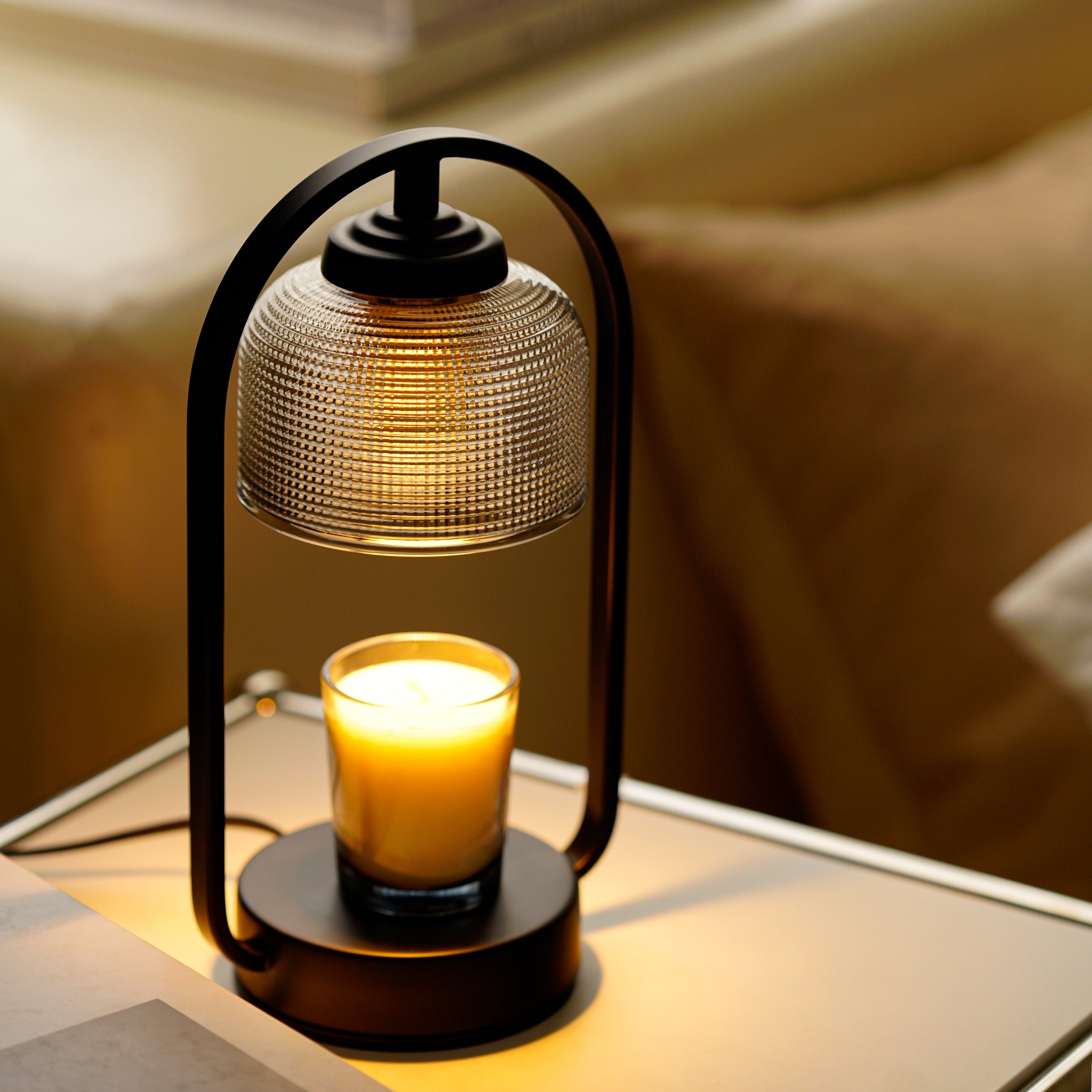 Candle Warmer Lamp with Timer Dimmer - Matte Black Wax Melt