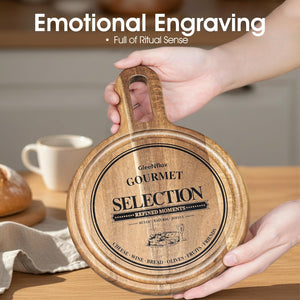 Acacia Cheese Board and Small Cutting Board Set with Groove, Round & Square Wooden Charcuterie Serving Boards for Cheese, Meat, Bread, Fruit – Kitchen & Gift Set