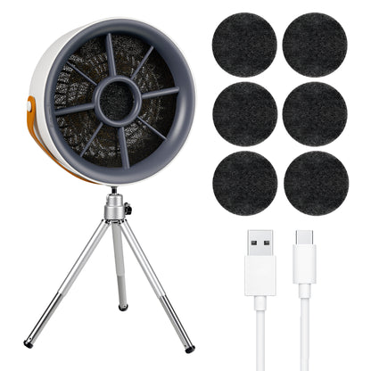Smoke Away Purifier Fan – Mini Smoke Purifier for Smoking Indoors, Camping – Portable Kitchen Exhaust Fan with Tripod, Rechargeable & Filter Replaceable, for Home, Office, Travel
