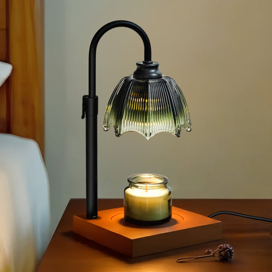 Candle Warmer Lamp with Timer Dimmer Adjustable Height - Wax Melt Warmer for Jar Candle, Wood Base Frangrance Aromatherapy Home Decor, Vintage Relax House Warming Birthday Gifts for Women Friend