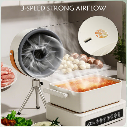 Smoke Away Purifier Fan – Mini Smoke Purifier for Smoking Indoors, Camping – Portable Kitchen Exhaust Fan with Tripod, Rechargeable & Filter Replaceable, for Home, Office, Travel